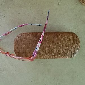 VINTAGE Eyewear Case Brown Grained Leather